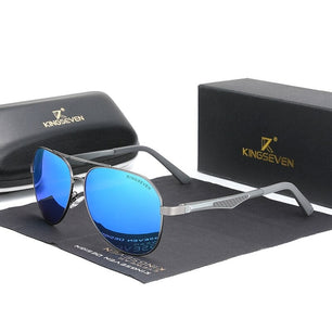 Men's Aluminum Magnesium Frame Oval Shaped Polarized Sunglasses