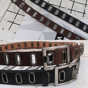 Women's 100% PU Buckle Closure Solid Pattern Trendy Waist Belts