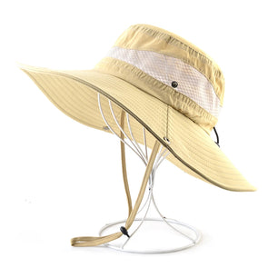 Men's Cotton Solid Pattern Breathable Anti-UV Brim Sun Hats