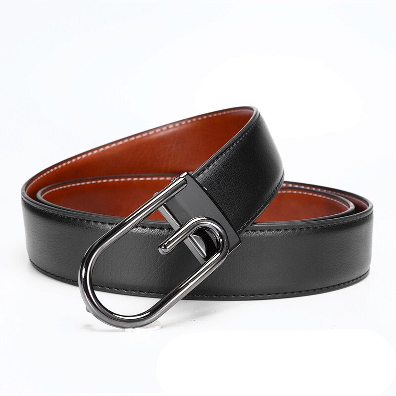 Men's Cowskin Buckle Closure Solid Pattern Formal Wear Belts