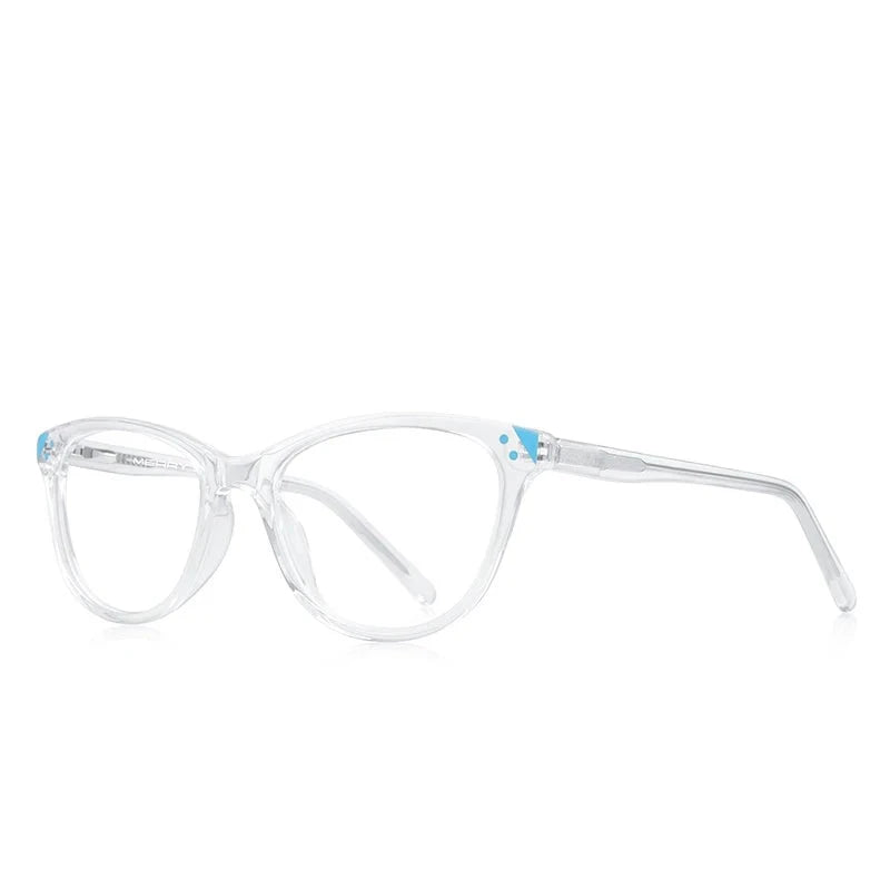 Kid's Cat Eye Acetate Frame Light Blocking Trendy Computer Glasses