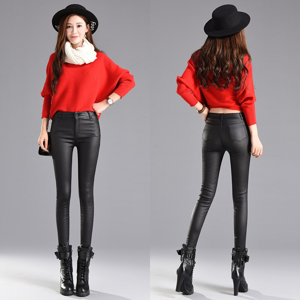 Women's Spandex High Elastic Waist Closure Solid Casual Pants