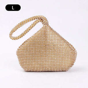 Women's Polyester Hasp Closure Rhinestone Bridal Wedding Clutch