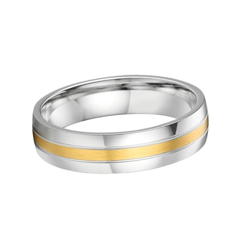 Men's Metal Titanium Geometric Pattern Classic Wedding Ring