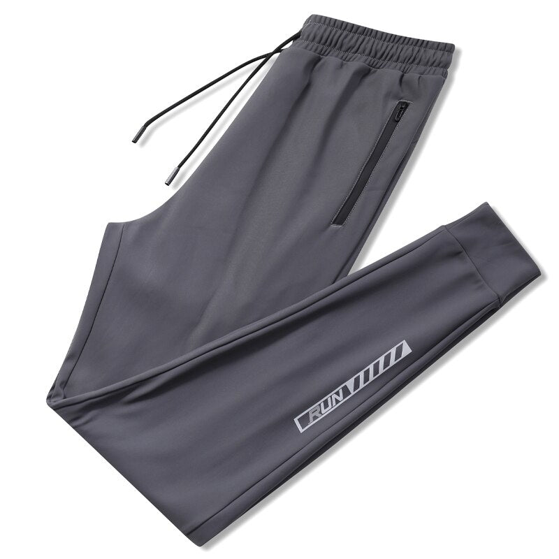 Men's Polyester Quick Dry Drawstring Closure Workout Trousers