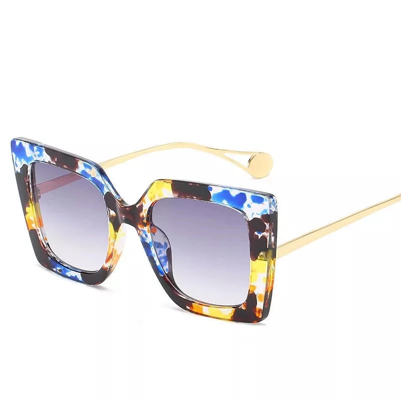 Women's Alloy Frame Polycarbonate Lens Square Shaped Sunglasses