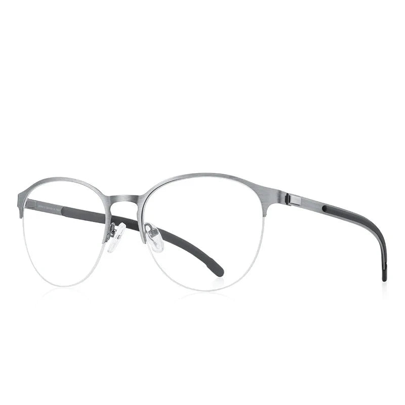 Men's Alloy Frame Half-Rim Oval Shaped UV400 Optical Glasses