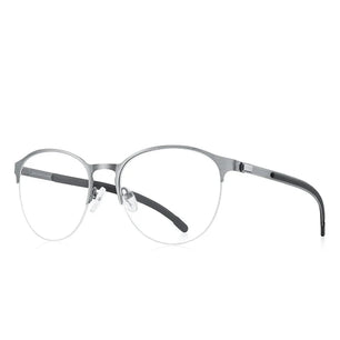 Men's Alloy Frame Half-Rim Oval Shaped UV400 Optical Glasses