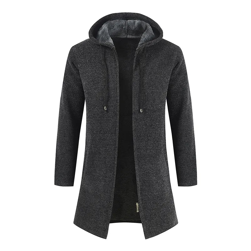 Men's Polyester Full Sleeve Solid Pattern Casual Hooded Jackets