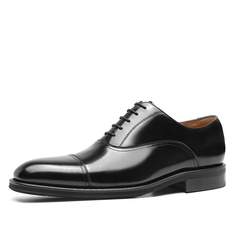 Men's Genuine Leather Pointed Toe Lace-Up Closure Formal Shoes