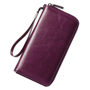 Men's Genuine Leather Card Holder Solid Pattern Trendy Wallets