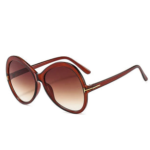 Women's Resin Frame Plastic Lens Oval Shape Vintage Sunglasses