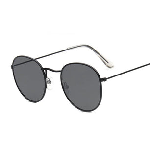 Women's Alloy Frame Acrylic Lens Round Shaped Trendy Sunglasses