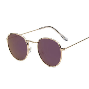 Women's Alloy Frame Acrylic Lens Oval Shaped Classic Sunglasses