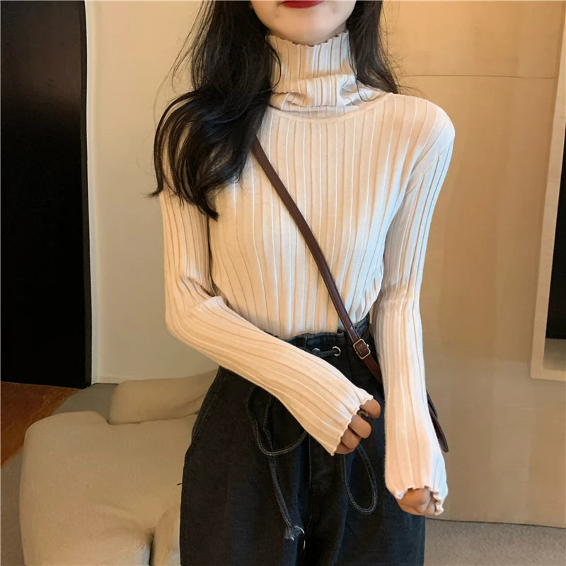 Women's Cashmere Turtleneck Long Sleeves Casual Wear Sweaters