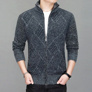 Men's Cotton Stand Collar Long Sleeves Patchwork Pattern Jacket