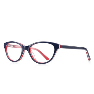 Kid's Cat Eye Acetate Frame Light Blocking Trendy Computer Glasses