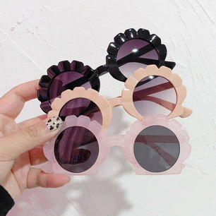 Kid's Girl Resin Frame Round Shaped UV400 Trendy Sunglasses