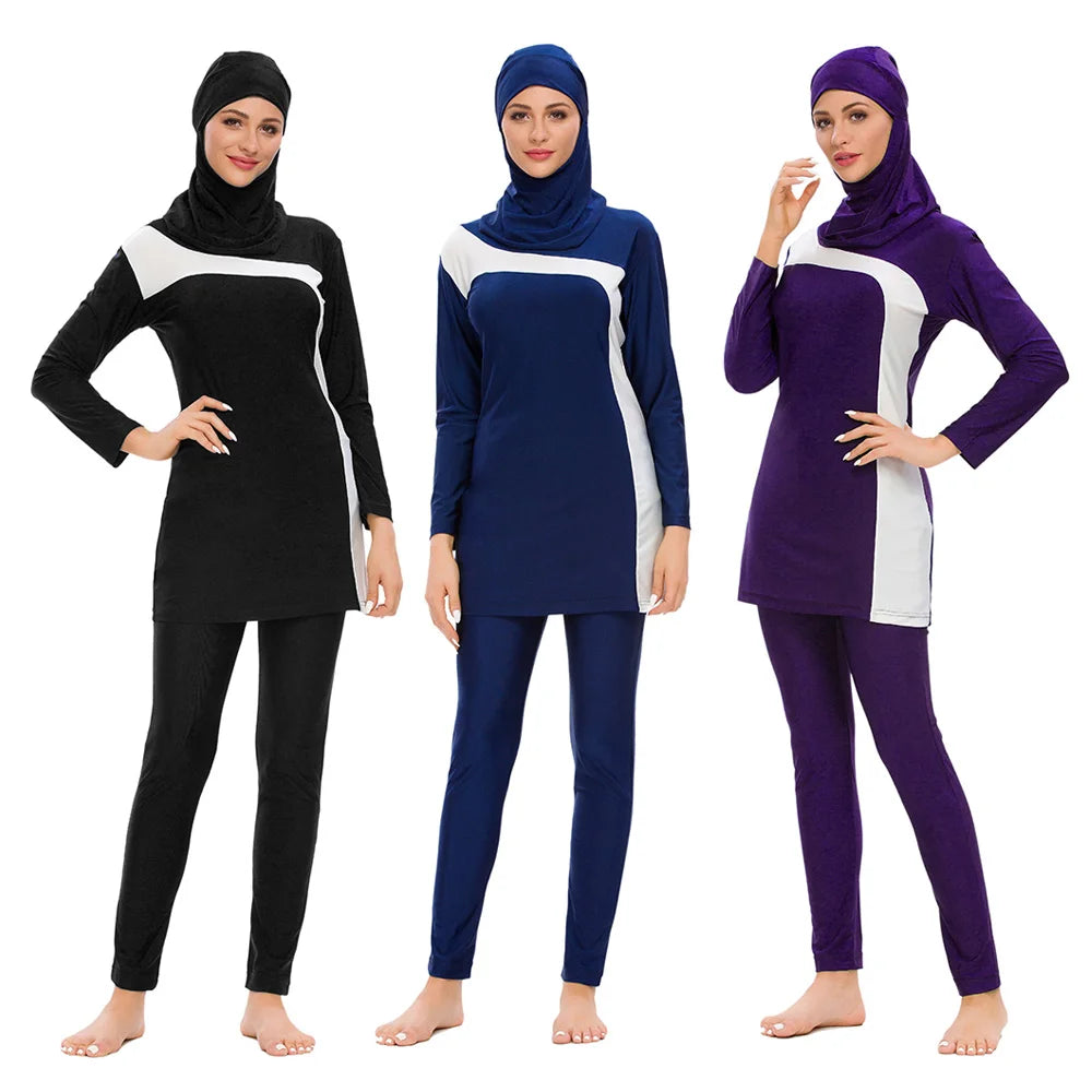 Women's Arabian Spandex Full Sleeves Mixed Colors Swimwear Set