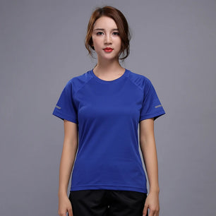 Women's Spandex O-Neck Short Sleeves Breathable Yoga Workout Top