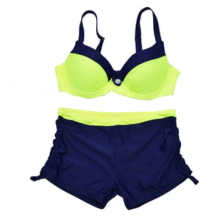 Women's Polyester Adjustable Strap Low Waist Push Up Bikini Set