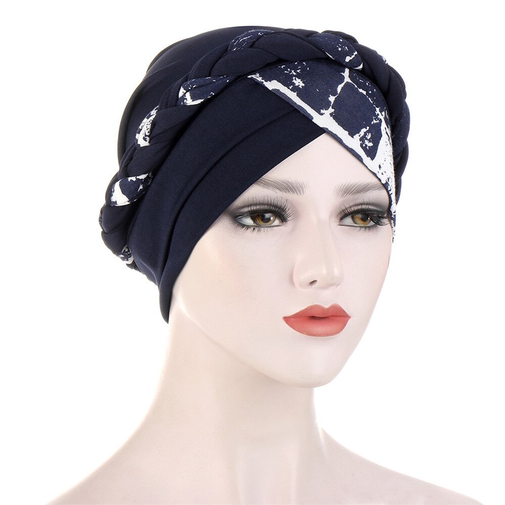 Women's Arabian Polyester Head Wrap Printed Pattern Turban Hijabs