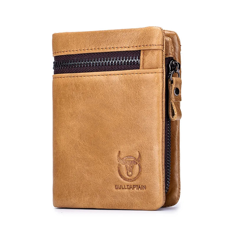 Men's Genuine Leather Card Holder Solid Pattern Trendy Wallets