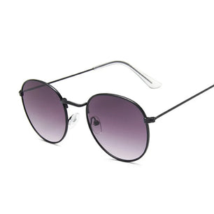 Women's Alloy Frame Acrylic Lens Oval Shaped Classic Sunglasses