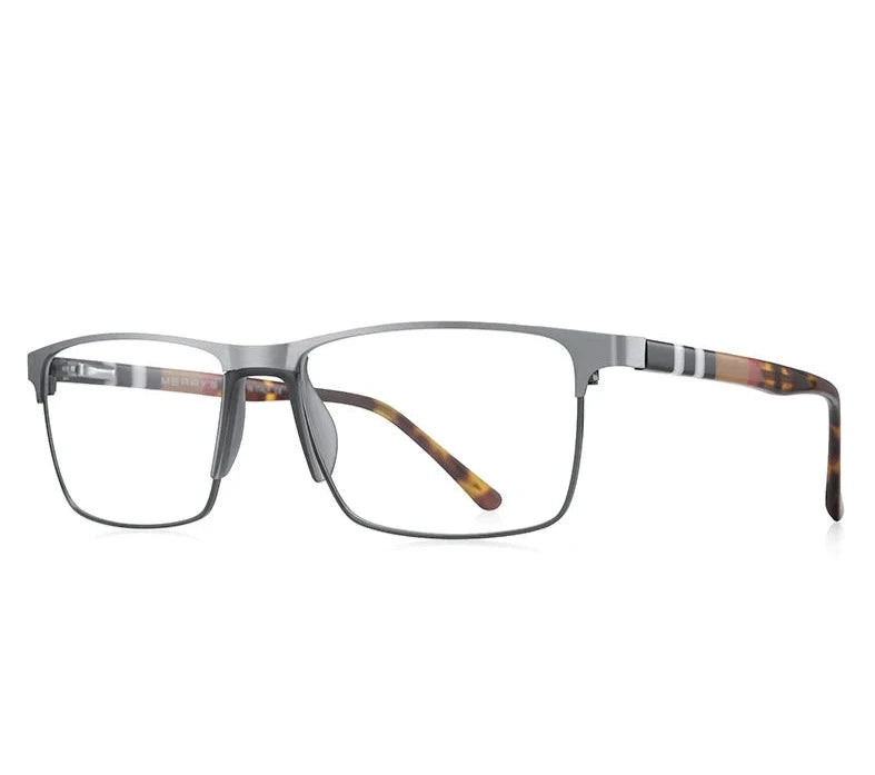 Men's Titanium Alloy Frame Full-Rim Square Shaped Trendy Glasses