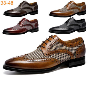 Men's PU Leather Pointed Toe Lace-up Closure Formal Wear Shoes