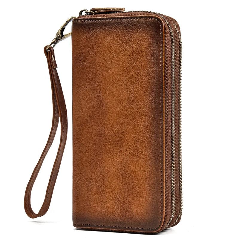 Men's Genuine Leather Solid Pattern Card Holder Casual Wallet