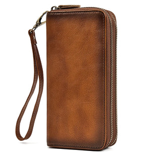 Men's Genuine Leather Solid Pattern Card Holder Casual Wallet