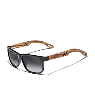 Men's Wooden Frame Polycarbonate Lens Classic UV400 Sunglasses