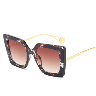 Women's Alloy Frame Polycarbonate Lens Square Shaped Sunglasses