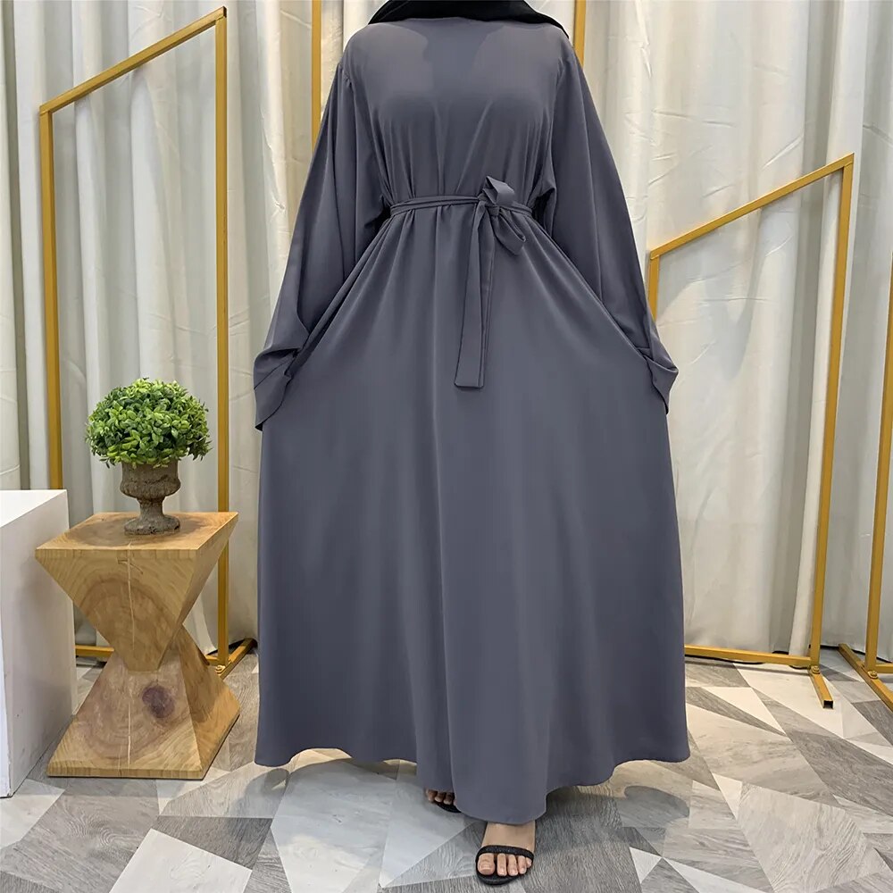 Women's Arabian V-Neck Polyester Full Sleeve Solid Pattern Abaya