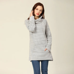 Women's Polyester Turtleneck Full Sleeves Solid Pattern Sweater