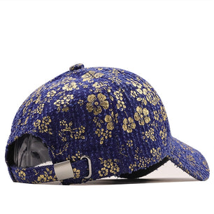 Women's Cotton Floral Pattern Casual Wear Baseball Snapback Caps