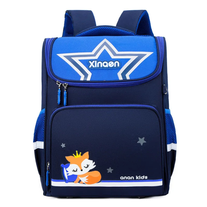 Kid's Nylon Zipper Closure Cartoon Pattern Trendy School Backpack