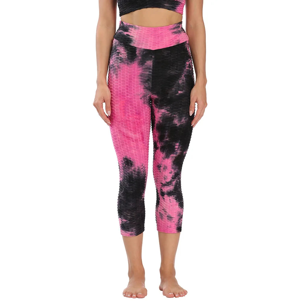 Women's Polyester High Waist Push Up Fitness Sports Leggings