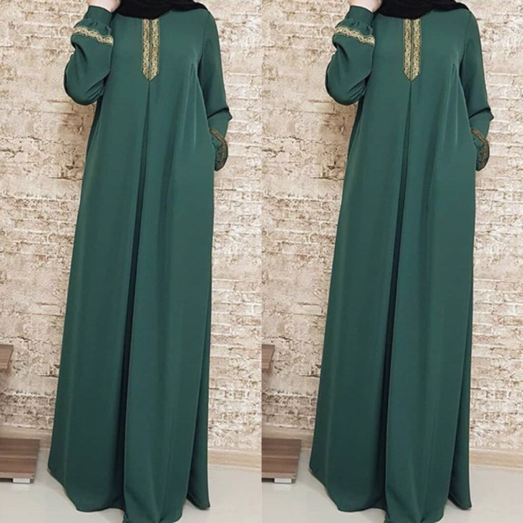 Women's Arabian Microfiber Long Sleeves Solid Elegant Abaya