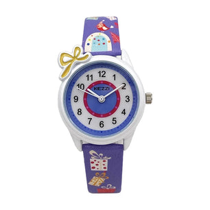 Kid's Alloy Frame Round Shaped Waterproof Trendy Sports Watch