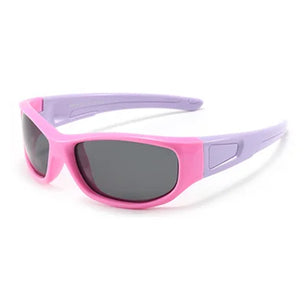 Kid's Acetate Frame Polycarbonate Lens Rectangle Shape Sunglasses