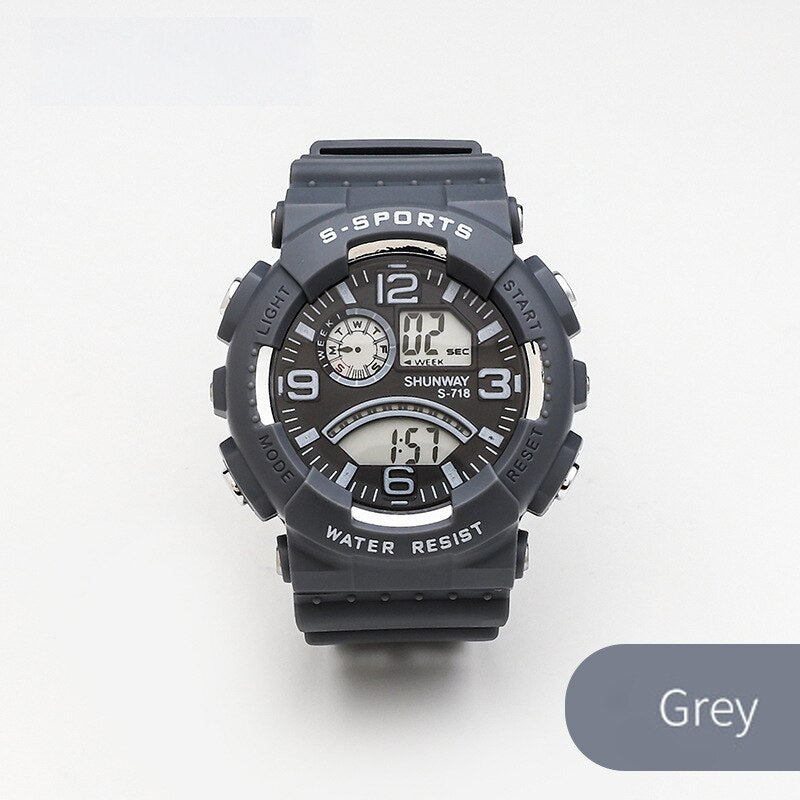 Men's Alloy Case Luminous Multifunction Electronic Trendy Watch