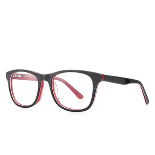 Kid's Acetate Frame Square Shaped Light Blocking Trendy Glasses