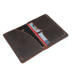 Men's Genuine Leather Solid Pattern Card Holder Vintage Wallet