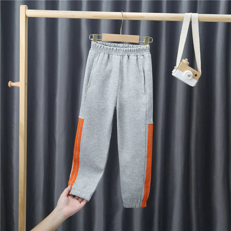 Kid's Polyester Mid Elastic Waist Closure Solid Pattern Trousers