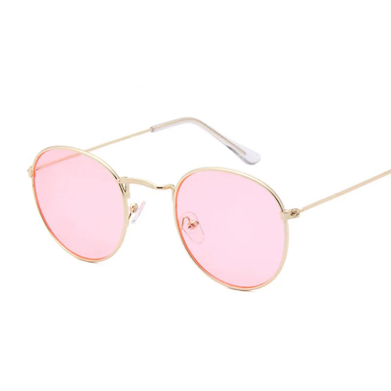 Women's Alloy Frame Acrylic Lens Oval Shape Vintage Sunglasses