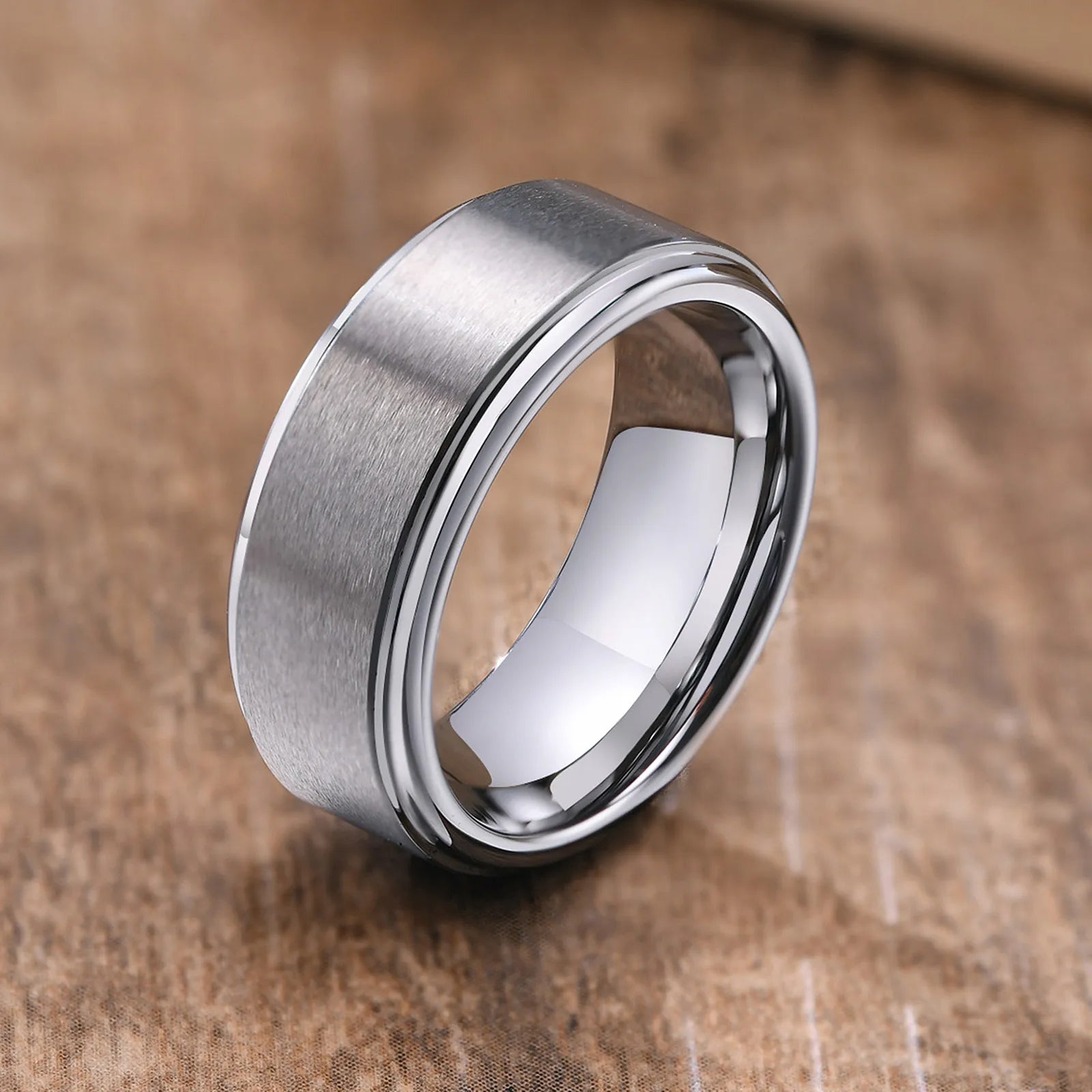 Men's Metal Tungsten Geometric Pattern Trendy Wedding Ring