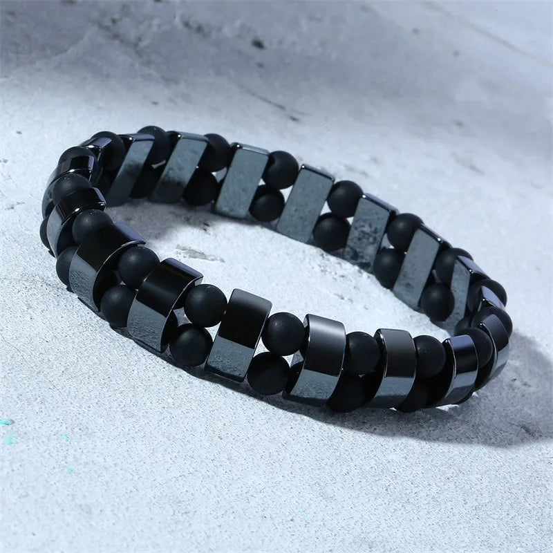 Men's Stainless Steel Easy-Hook Clasp Trendy Round Bracelet