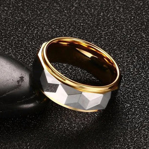 Men's Metal Tungsten Geometric Pattern Trendy Wedding Ring